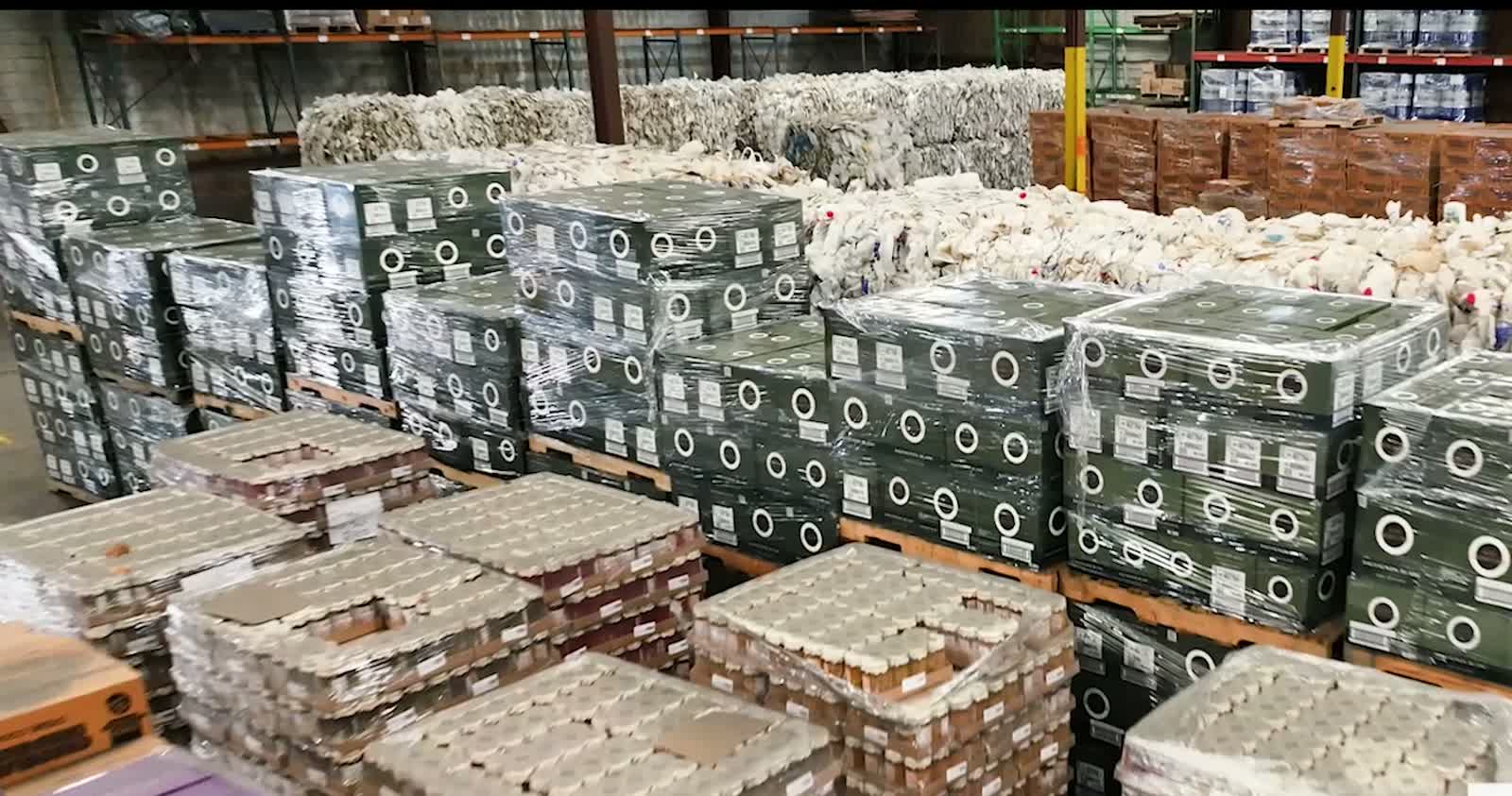 Freight organized inside Carroll's Norfolk warehouse