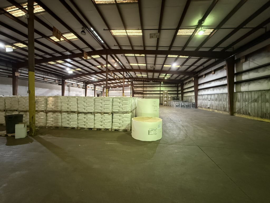 Freight staged inside a Carroll warehouse bay